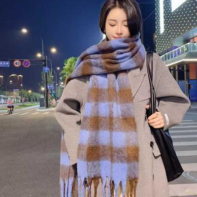 Shuxin Scarf Women's Winter Korean Version Versatile Imitation Cashmere Shawl Thickened Scarf Plaid Atmosphere