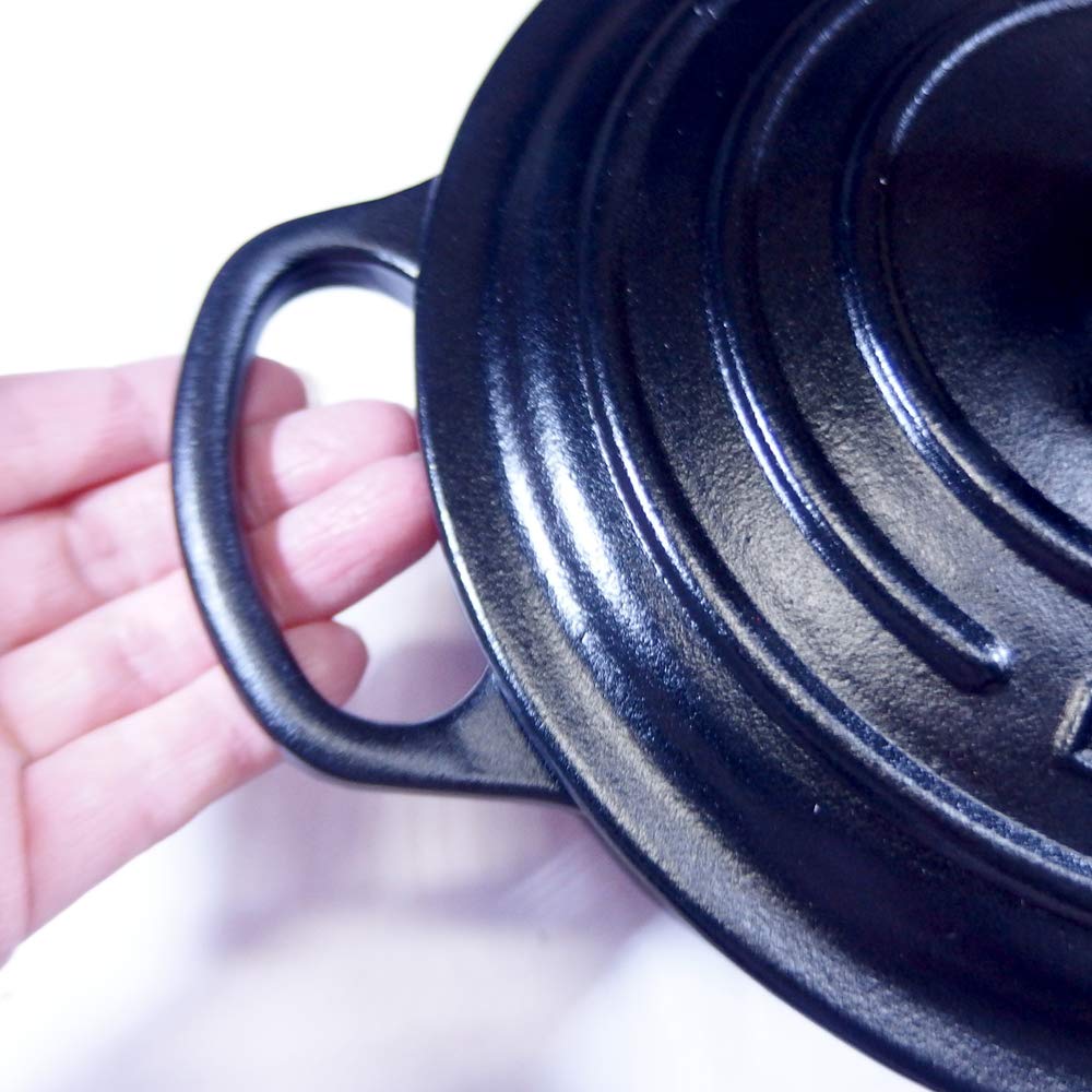Le Creuset Pot Cocotte Ronde Black 00 Creuset/Le Two-handed 21177-18cm (Silver Knob) [Item]