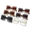 Women's Oversized Square Metal Frame Sunglasses: European & American Trend 3726