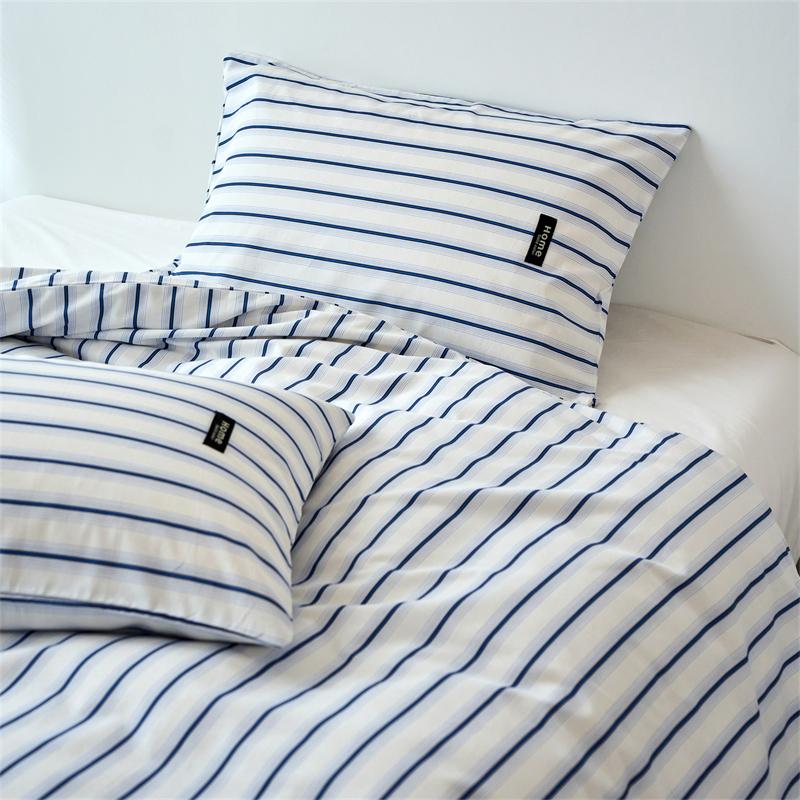 Washed Cotton Duvet Cover Set, 100% Cotton Stripe Pattern, Soft Breathable Bedding Set with Pillow Cover for Home Decor 1.5m 4pcs 2x2.3&set
