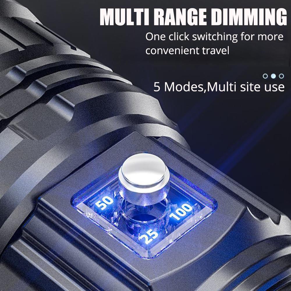 10000LM LED White Laser Built-in Battery Flash Light Emergency Spotlights 5km Most Powerful Led Flashlights Tactical Lights