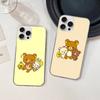 Cartoon Rilakkuma Bear For iPhone 17 16 15 14 13 12 11 Plus Pro Max Satin Colorful glossy surface Phone Case