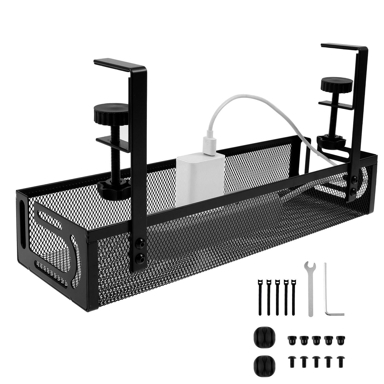 

Подстоечная полка для хранения Без сверления Раздвижной металлический лоток для прокладки кабелей Металлический органайзер для шнуров Комплект кухонных аксессуаров для хранения чёрный