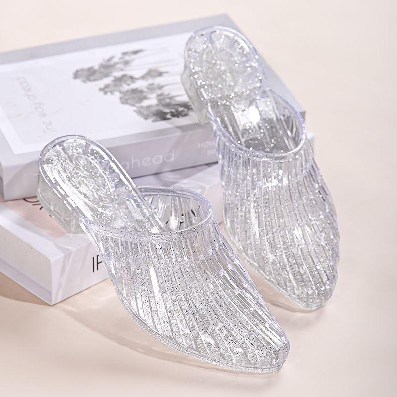 Shoes Low Heel Jelly Slides On Beach Women's Mules Slippers and Ladies Sandals Offer Clappers Vip Stylish Unique Wholesale Eva