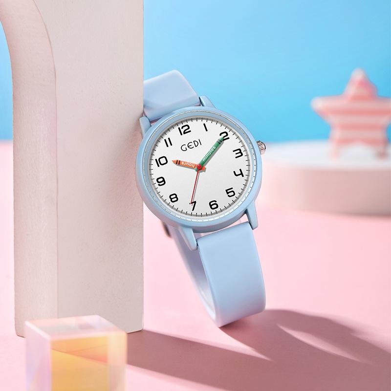 Simple Student Civil Service Exam Special Watch Candy Color Silicone Watch Women'S Pencil Needle Quartz Watch