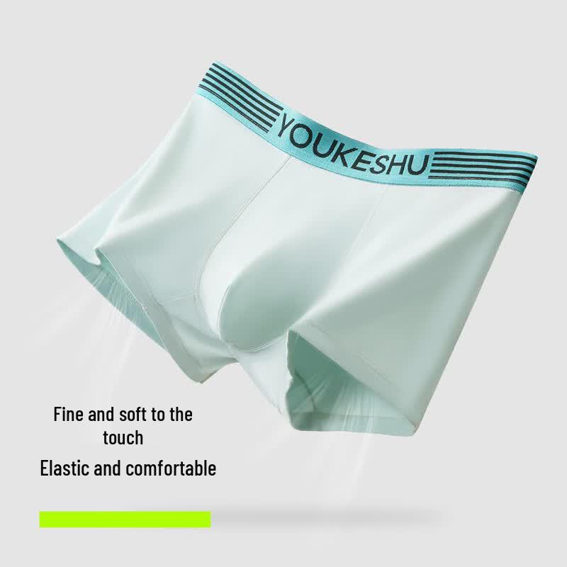 Men's Pure Cotton Mulberry Silk Crotch Antibacterial Boxer Briefs