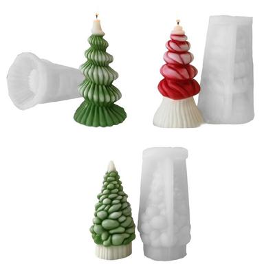 Silicone Molds Ornament Mold Christmas Tree Shape Silicone Candle Molds Candle Making Supply Silicone Texture for Candle