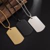 High-Polish Men's Stainless Steel Dog Tag Necklace - Simple & Casual
