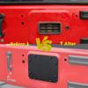 Heckklappen-Abluftgitter-Panelabdeckung Wasserdichte Gummi-Stöpsel für Jeep Wrangler JK 2007-2017 Hintertür-Platte Autoteile Zubehör