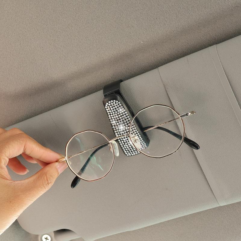 Universal Car Sunglasses Clip Sun Visor Glasses Holder Box with Card Ticket Compartment for Efficiency