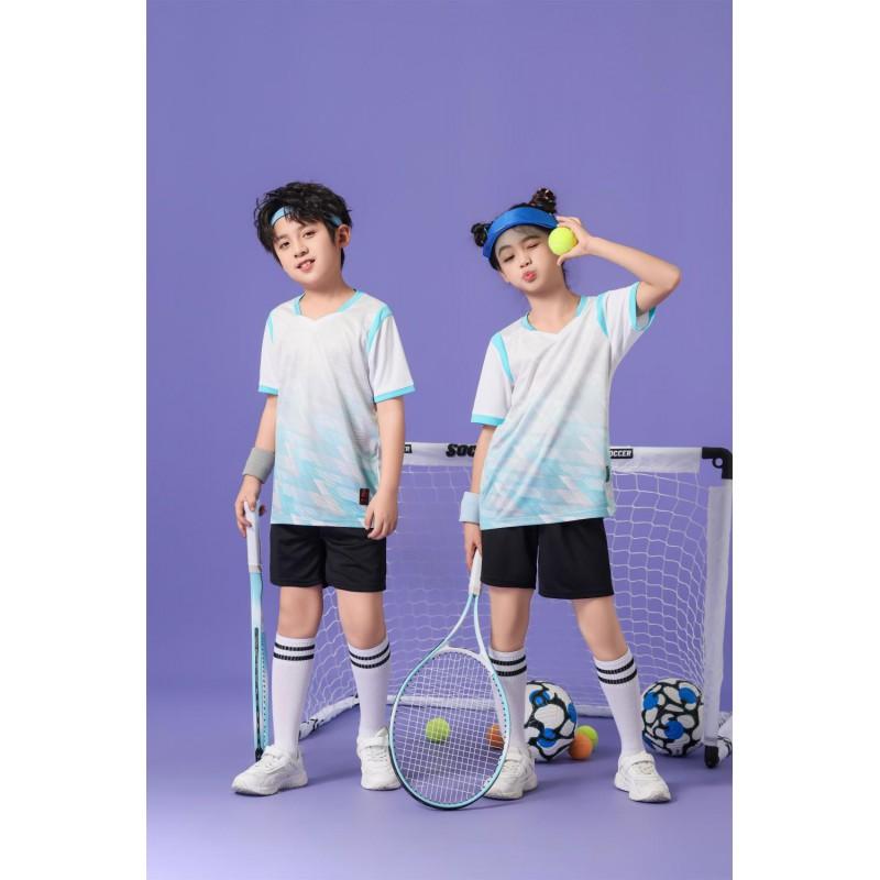 Kids Soccer Jersey Set Boys Girls Quick Dry Short Sleeve Training Uniform Students