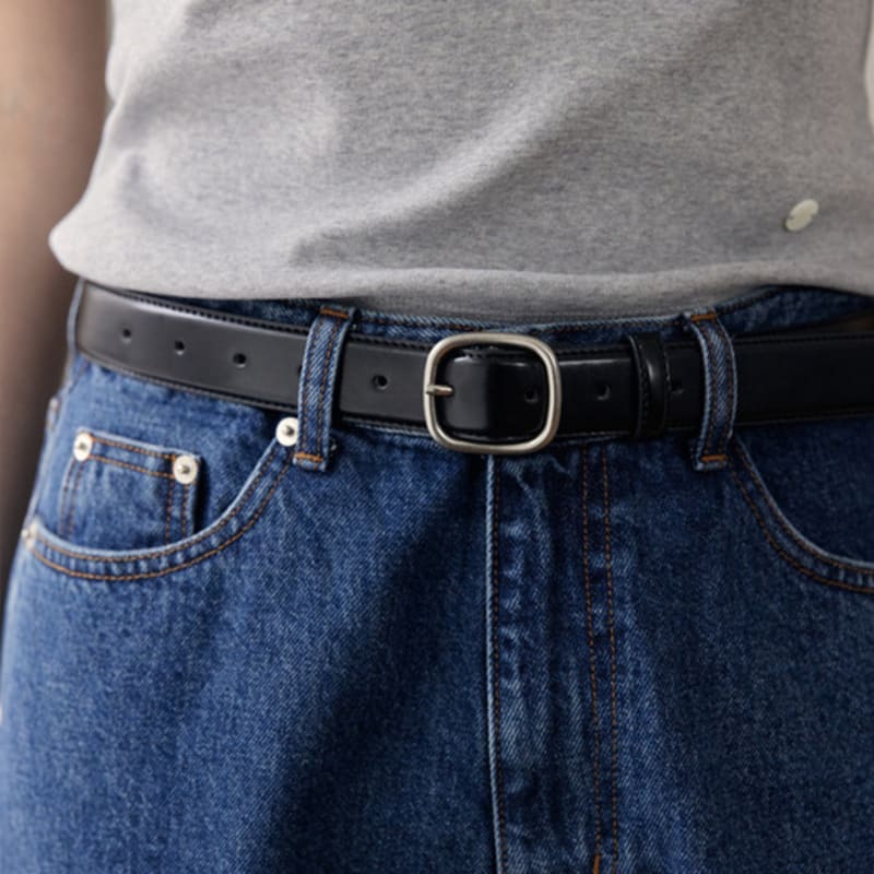 

38comeoncommon 30мм Круглый Квадратный Кожаный Ремень (Мэтт Сильвер) FREE