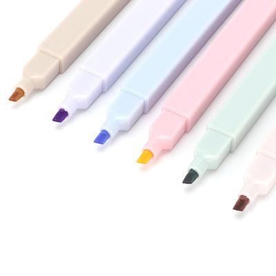 6 Stück Textmarker Stift Schüler Augenschutz Markierung Schlüssel Macaron Marker für Graffiti Handkonto Markierung Süße Serie