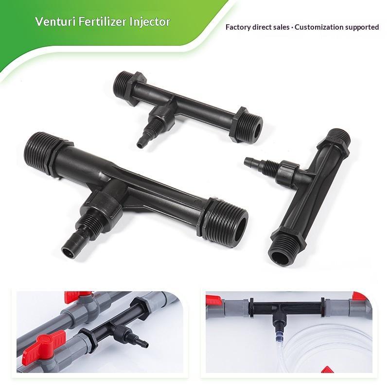 Venturi Irrigation Injector Heavy Duty Black Leakproof for Farm Irrigation Garden Vegetable Patch Watering