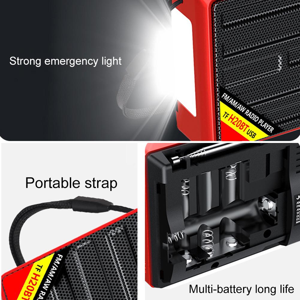 FM/AM/SW Full Band Portable Radio with 3.5mm Headphone Jack Broadcasting Player Radio Battery Operated Support TF Card for Elder