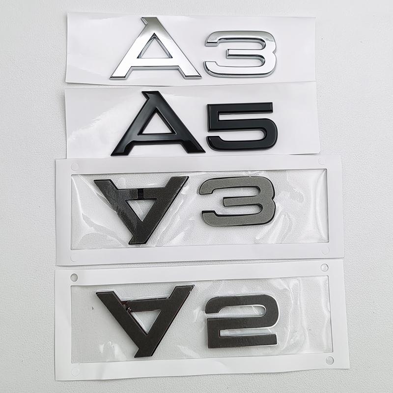3D ABS Chrome Black Logo S Line A1 A2 A3 A4 A5 A6 A7 A8 Emblem Badge Car Decal For B Sline Sticker Decorative Accessories