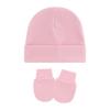 4 Set Baby Bonnet Cap Feature Foldable Edge with Mittens Cotton Fabric Gentle On Sensitive Skin Multiple Color Available