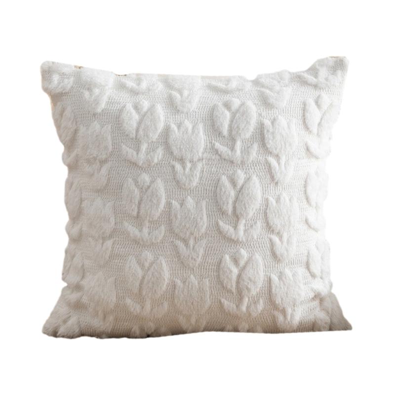 Faux Rabbit Furry Living Room Pillow Cover Sofa Cushions Case Home Decors Easily Care Machine Washable Pillowcase белый 780₽