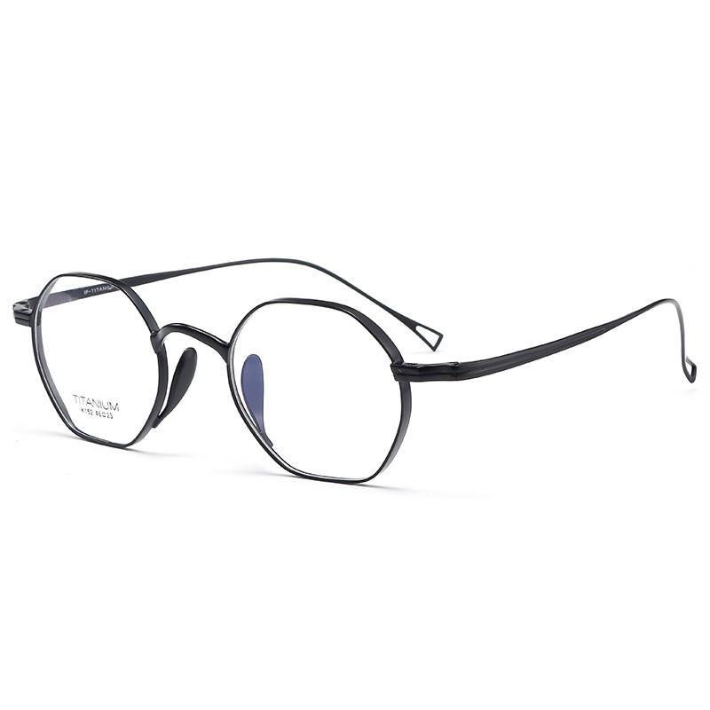

Japanese Handmade Hexagon Pure Titanium Eyeglasses Men s Anti Blue Light Frame Photochromic Optical Prescription Myopia Glasses NO Lens чорний