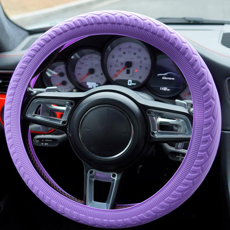 Universal Car Non-Slip Silicone Steering Wheel Cover Elastic Texture D-Shaped Steering Wheel Covers Car Decoration Accessories