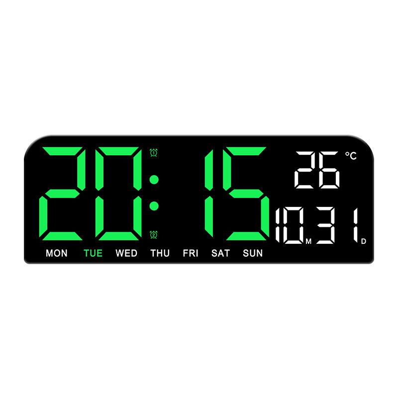 1 Set Digital Wall Clock Large Led Digital Wall Hang And Display Stand Clock With Timer & Countdown For Students зелёный