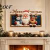 Holiday Party Wall Decorations Christmas Stickers, Santa Claus Reindeer And Snowman Decals with Photo Frame Design, Removable PVC Self-adhesive