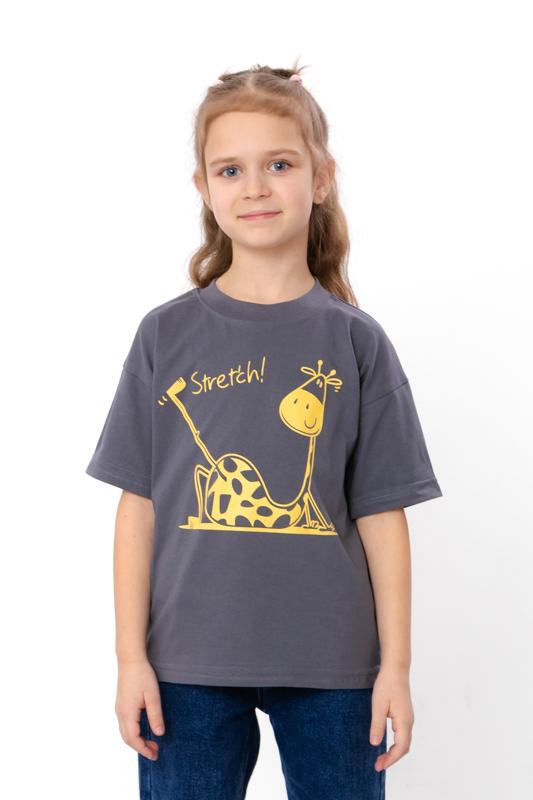 Girls' T-Shirt – Giraffe Print with "Stretch", Summer 6414-001-33-5-4 HC