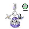Trendy 925 Silver Large Billed Bir White Dove Parrot Feather Charms Beads Fit Pan 925 Original Bracelets DIY Luxury Fine Jewelry