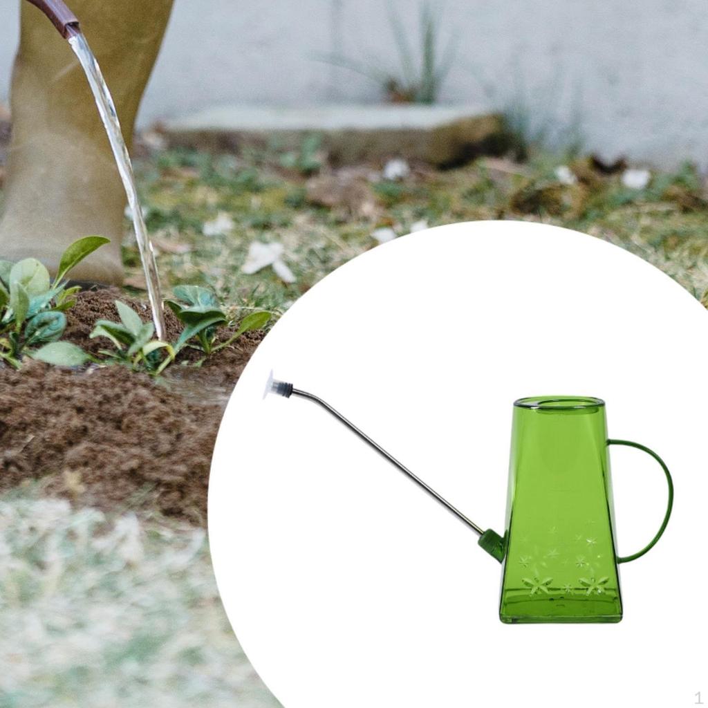 Long Spout Watering Can 1.4L Pot Transparent Garden Supply Household Convenient Gardening