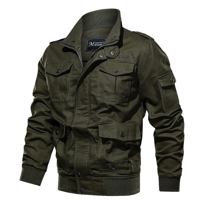 New Spring and Autumn Men's Jacket Casual Jacket Pure Cotton Tooling Large Size Men's Clothing