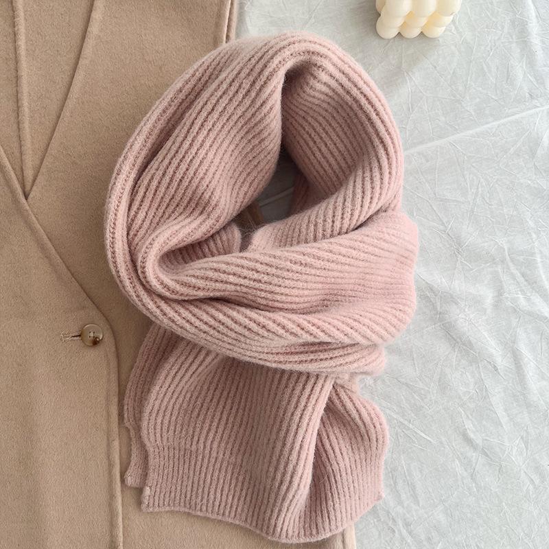 Japanische Studenten-Schals für Damen, warm im Herbst und Winter, verdickt, solide, vielseitig, einfach, zum Stricken, für Wollliebhaber