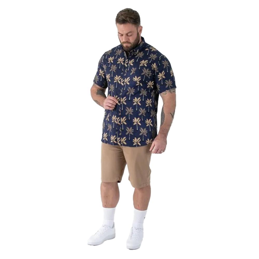 Duke Mens Davey D555 All-Over Print Jacquard Kingsize Shirt