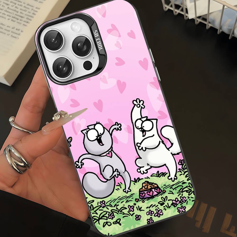 Cute S-Simons Cat Phone Case For IPhone 17 Air 16 15 14 13 12 11 Pro Max Color Hard Cover