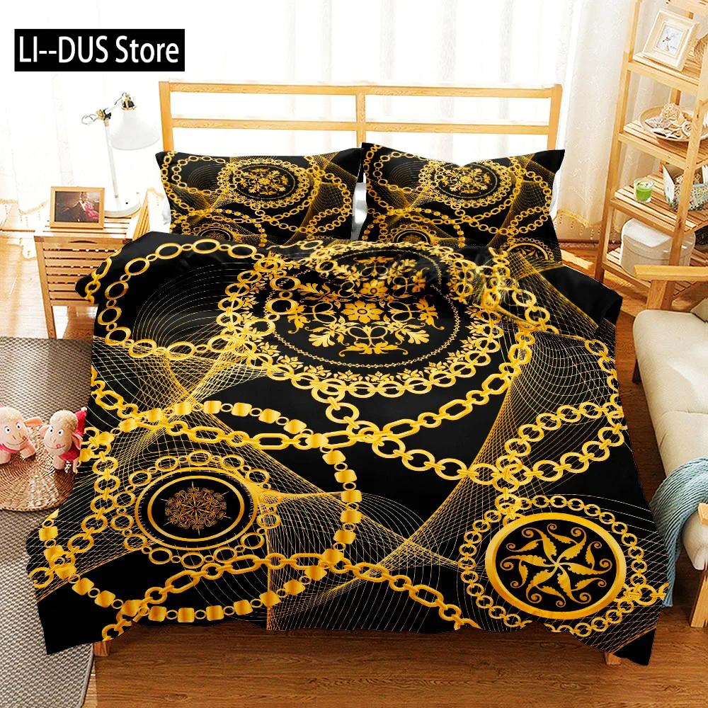 Chains Baroque Pattern Bohemian Bedding Set Small Single Twin Double Queen King Size Bed Linen Set For Adults Kids Quilt Cover