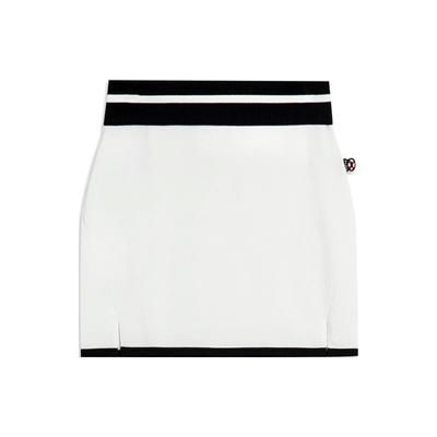 سلسلة نمط الحياة الرياضي دوري الأساطير تعاون حفلة بجانب حمام السباحة تنورة كاجوال ضيقة بخصر بلون مغاير للنساء تنانير أبيض مائل ASKT710-1