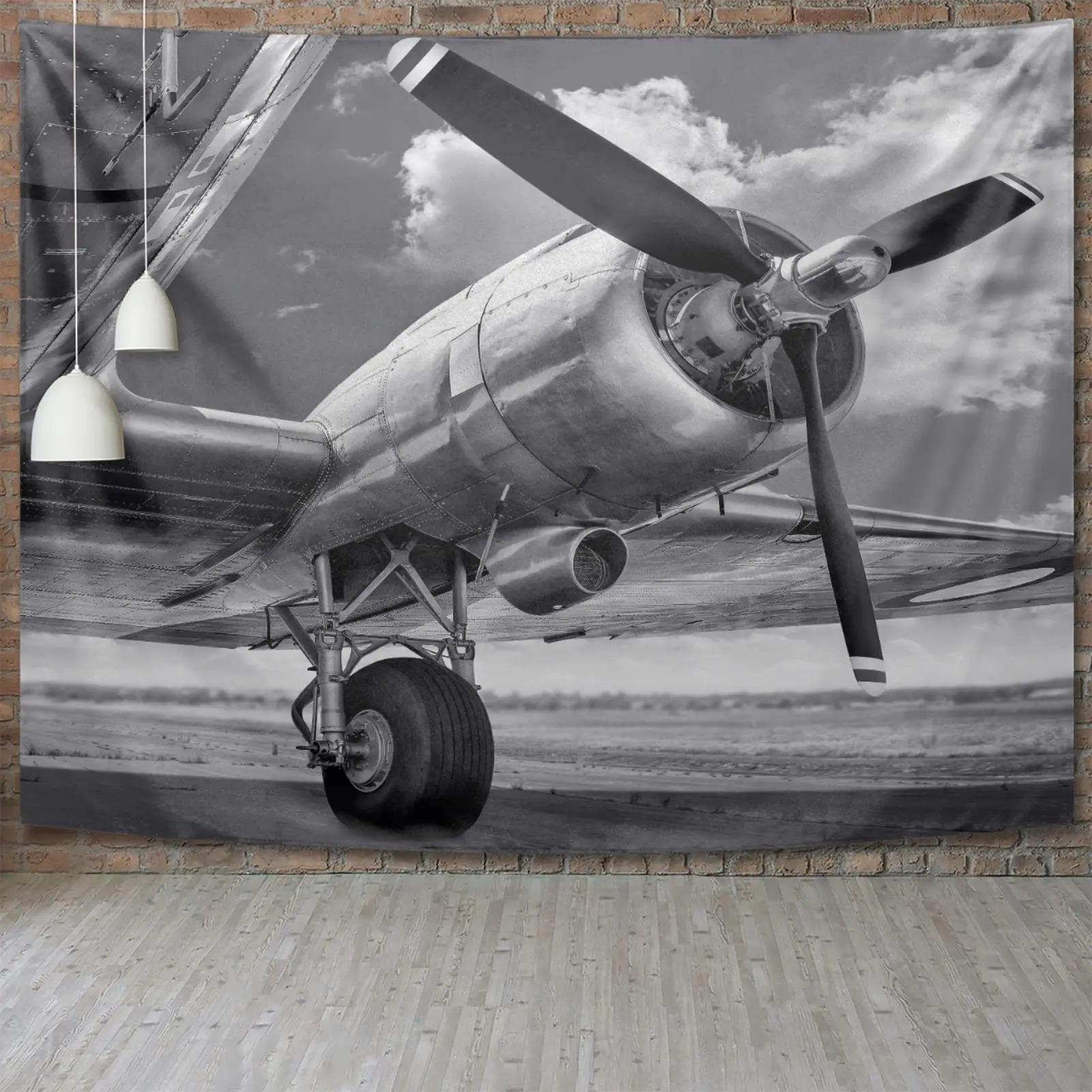 

Модный домашний декор Гобелен Ретро Самолет Небо Узор Спальня Гостиная Гобелен 100x75cm