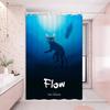 Hit Animated Movie F-FLOW White Shower Curtain, Bathroom Decorative Shower Curtain, Waterproof Shower Curtain With Hooks