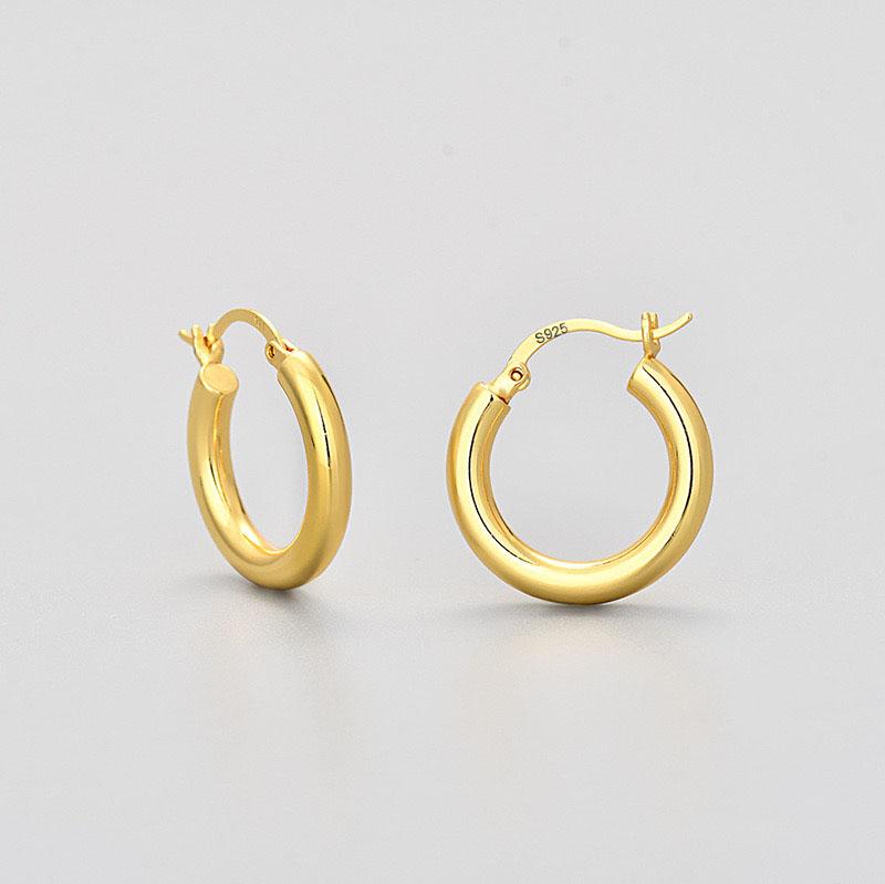 925 Sterling Silver Earrings For Women Trendy Gold Color Geometric Earring Jewelry Prevent Allergy Party Accessories Gift