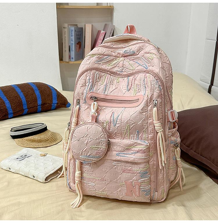 Schoolbag Schoolbag Female High School Student Class Commuter Bag Trendy Cool Ins Backpack Junior High School Girl Cute Travel Shoulders