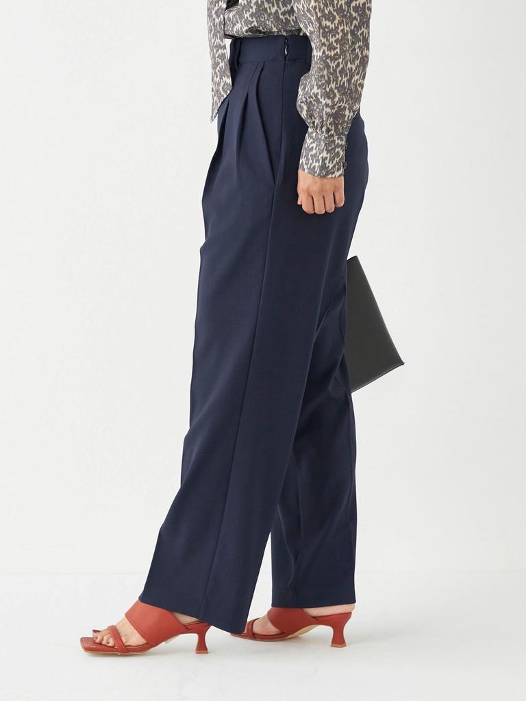 Ships Colors Women's Machine Washable Two-Tuck Straight Pants, Navy, Size 223140004