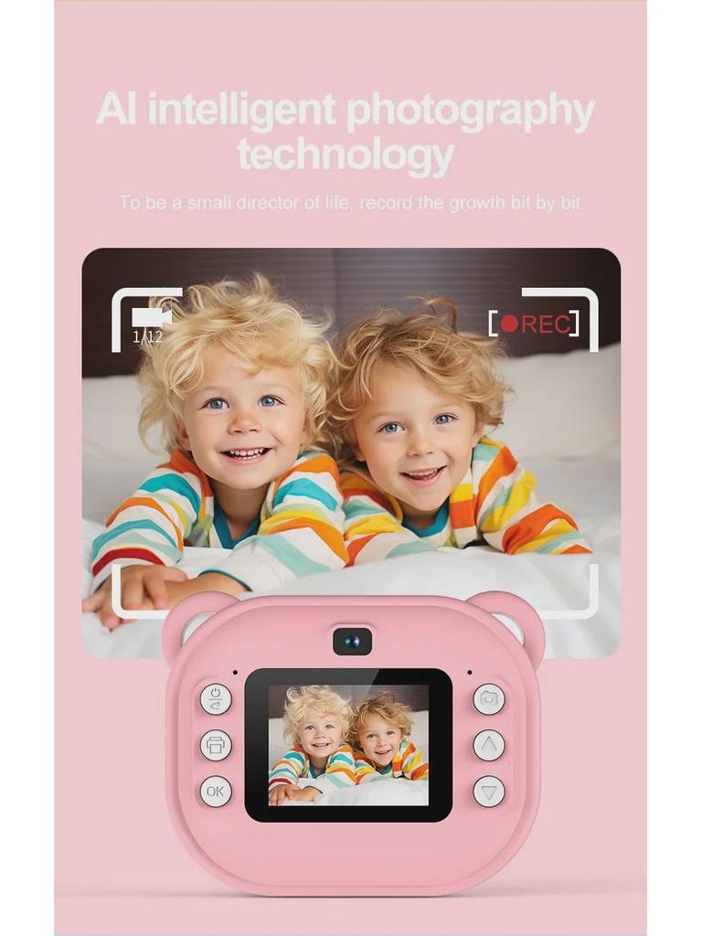 New Dual-Lens HD Polaroid Camera for Kids - Photo & Video Toy with Gift Box