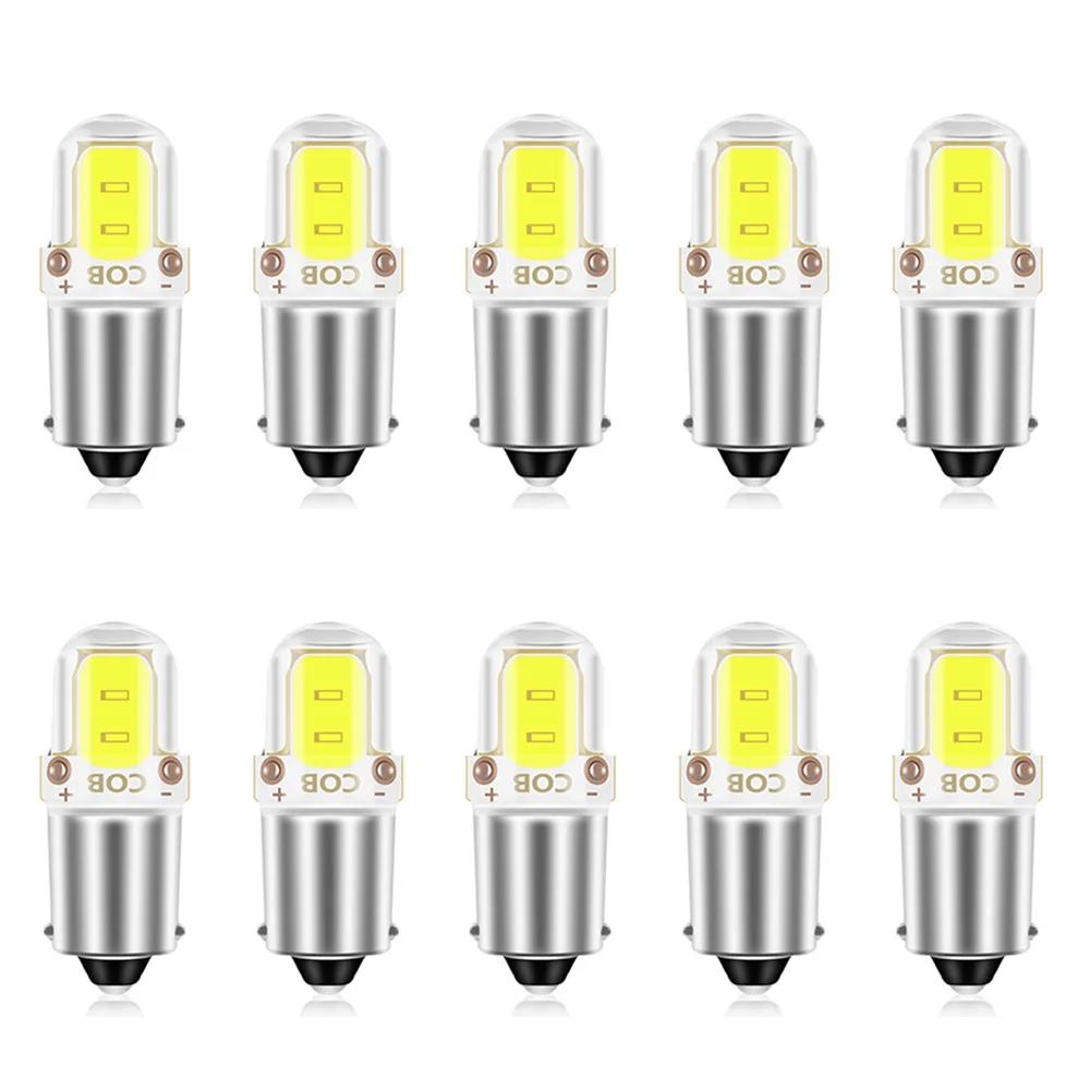 2/10PCS 2 COB LED Bulb BA9S LED T4W H6W LED CANBUS Car Interior License Plate Light Marker Reading Auto Lamp White 6000K 12V