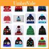 Gorro de Natal Aconchegante de Tricô Acrílico com Luzes LED para Moda de Inverno