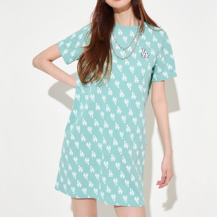 New MLB Short Sleeved Dress Women's Light Mint 3FOPM0123-07MTL