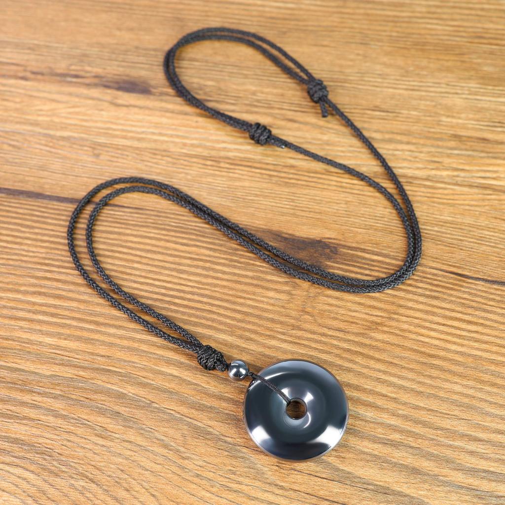 [KOAI] Hochreiner Terahertz-Erz P-Scheibe Kraftstein Anhänger für Gesundheit, Schutz und Glück, Verstellbare Länge für Männer und Frauen