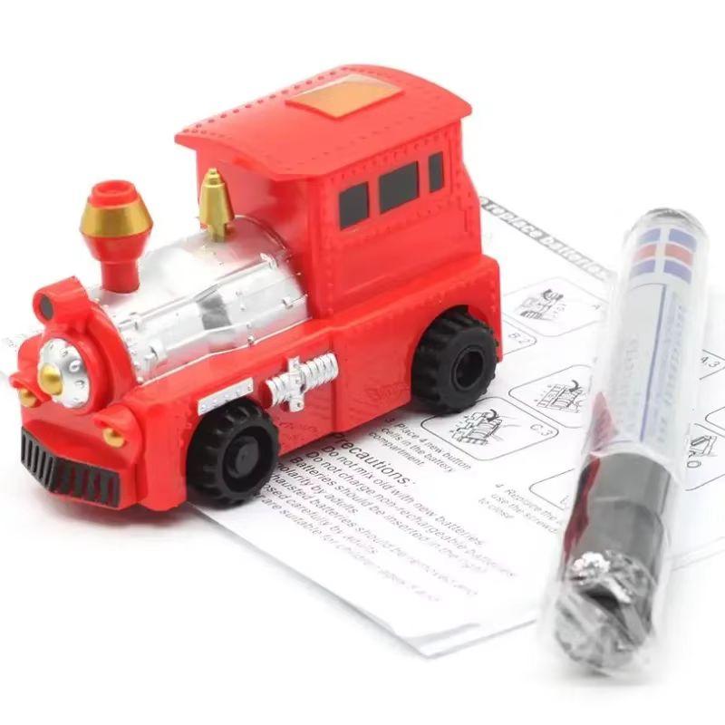 Latest Electric Induction Line With Innovative Mini Magic Writing Tool Children'S Plaything Draw Rail Car Diy Assemble Miniature Cars