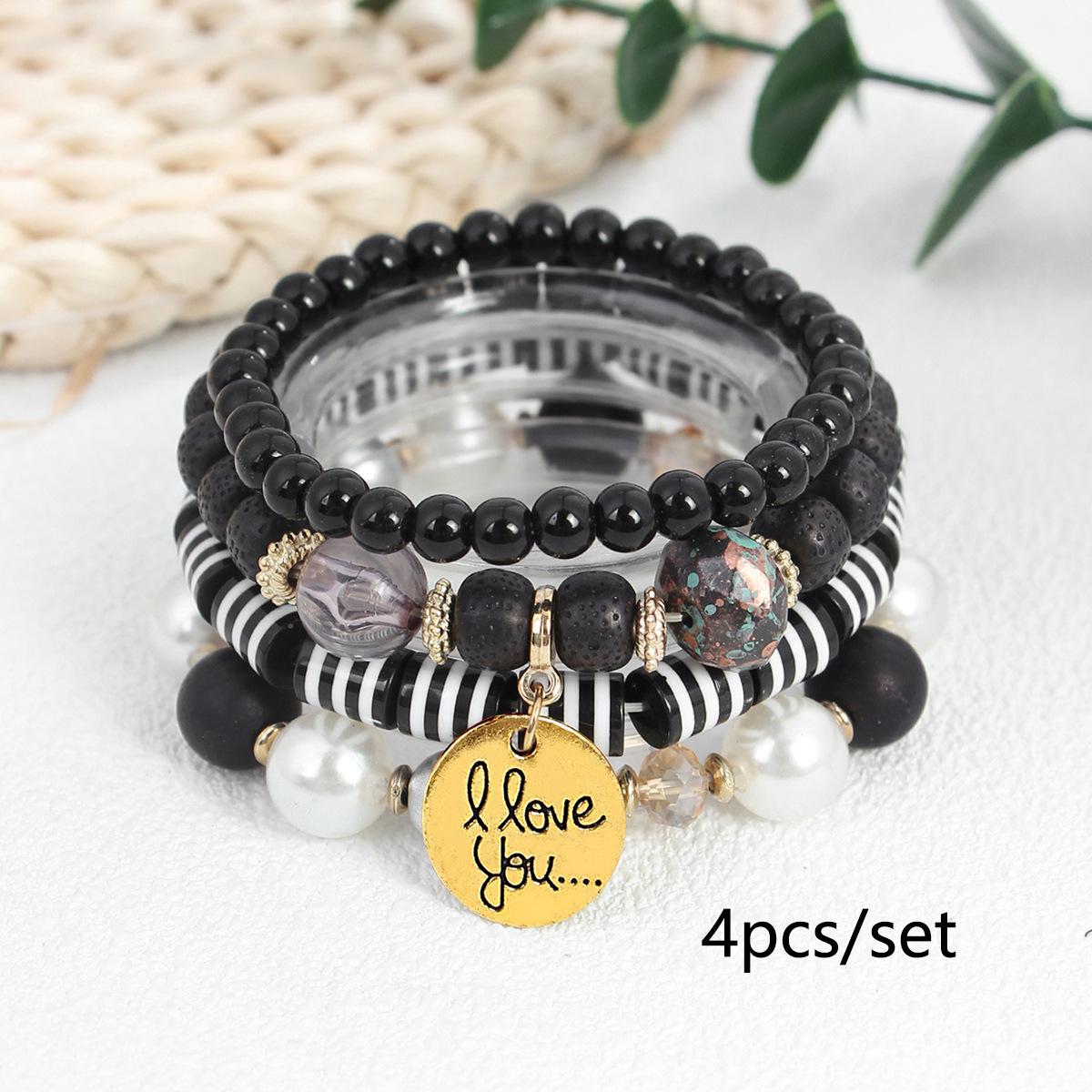 

JYL TS Bracelet Couple Stainless Steel Style Combines Durability And Love Black ou малиновий червоний колір