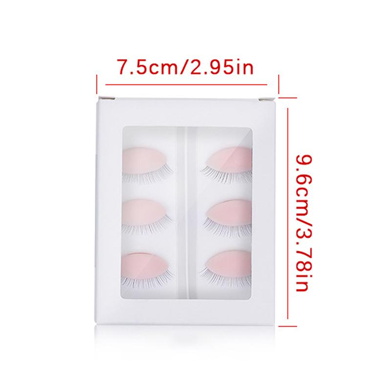 3Pairs/Set Replacement False Eyelash Extension Practice Head Model Silicone Removable Eyelids Tattoo Training Eyes Mannequin