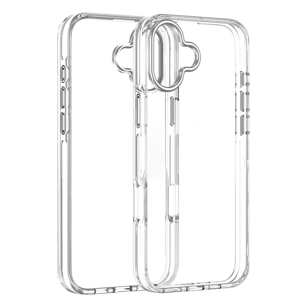 For iPhone 16 Case Airbag Design PC+TPU Clear Protective Phone Cover