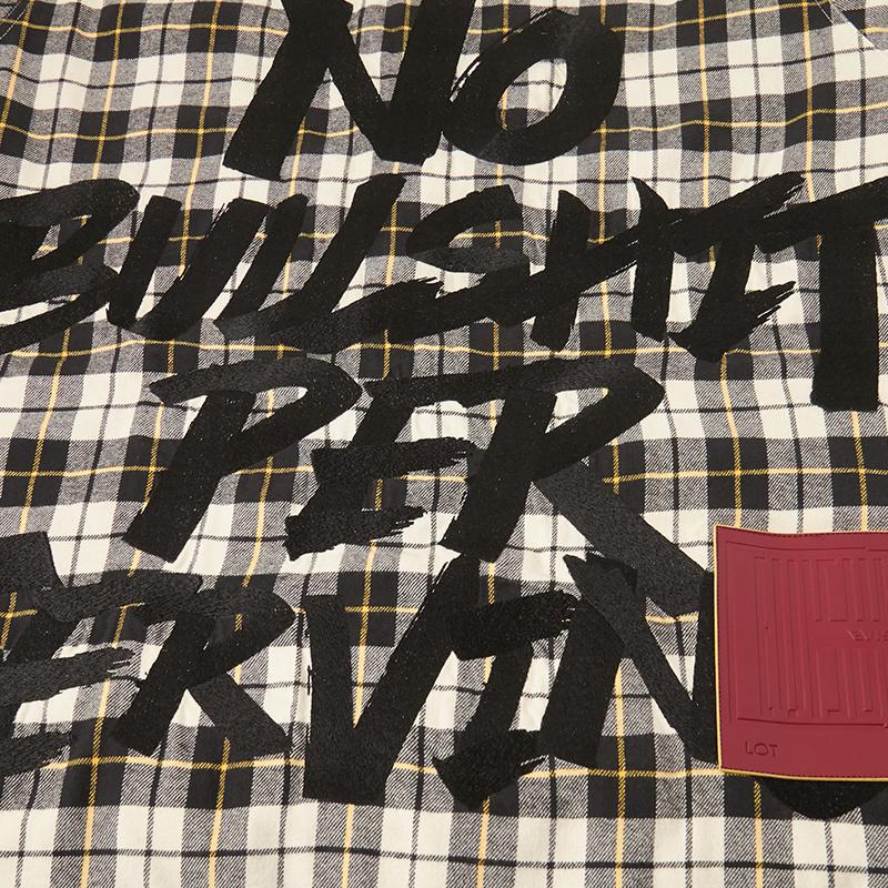 Evisu Graffiti Pattern Embroidered Plaid Flannel Jacket Men Jacket 1EAGNM9JK753XX
